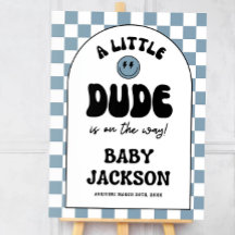 Kleiner Typ Baby Shower Willkommensschild, Rad Dud