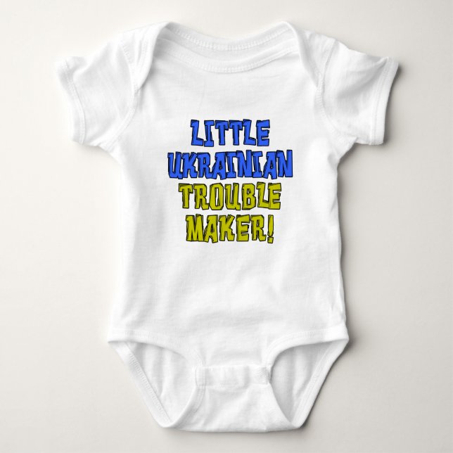 Kleiner ukrainischer Trouble Maker Baby Strampler (Vorderseite)