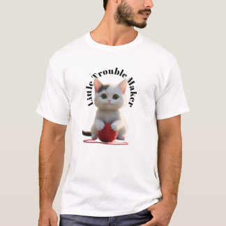 "Kleiner Unruhestifter" Süßes Kätzchen und Garn T-Shirt