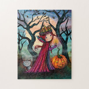 Kleiner Vampir mit Katze Halloween-Kunst