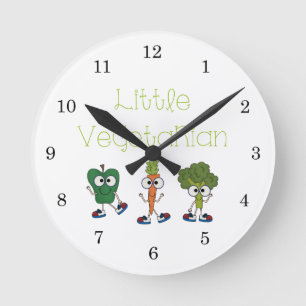 Kleiner Vegetarier Runde Wanduhr
