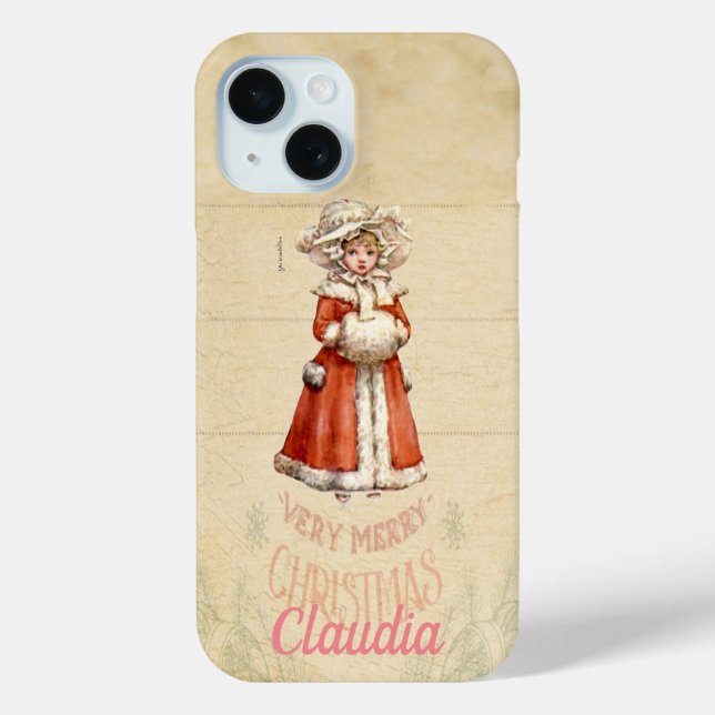 Kleiner Viktorianischer Caroler Custom Christmas Case-Mate iPhone Hülle (Rückseite)