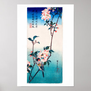 Kleiner Vogel auf der Burg Sakura Poster