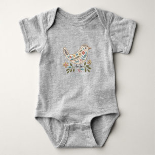 Kleiner Vogel Bunter Blumen-Babys Body Baby Strampler