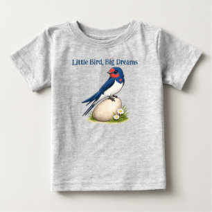 Kleiner-Vogel-große-Träume-Schwalbe-Baby-T-Shirt Baby T-shirt