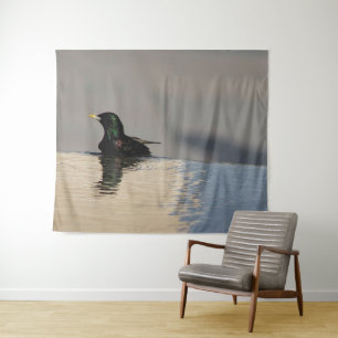 Kleiner Vogel im Wasser Wandteppich