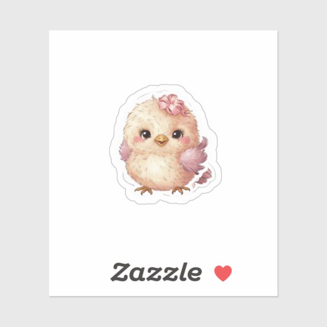 Kleiner Vogel mit Bogen Aufkleber (Blatt)