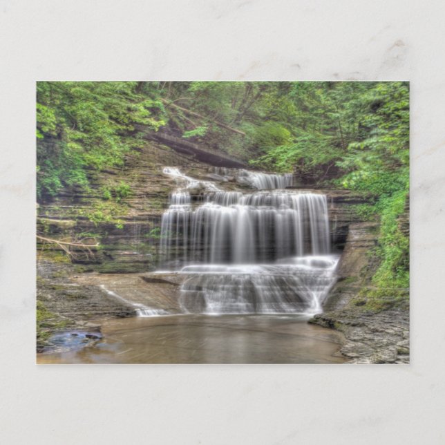 Kleiner Wasserfall, Buttermilk Falls Staat Park, N Postkarte (Vorderseite)