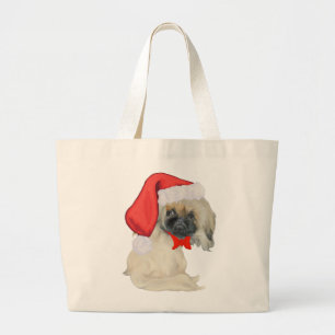 Kleiner Weihnachts-Pekingese Jumbo Stoffbeutel