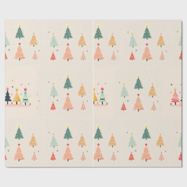 Kleiner Weihnachtsbaum Geschenkpapier (Saum)