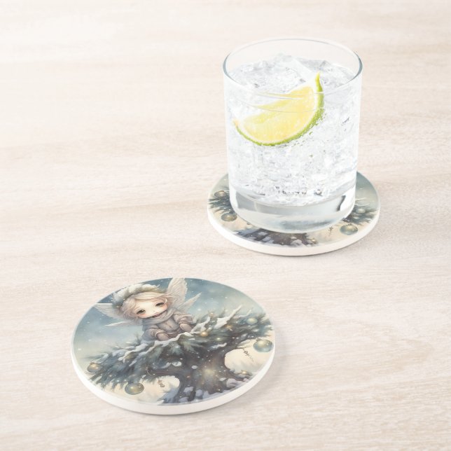 Kleiner Weihnachtsgel Getränkeuntersetzer (Seite)