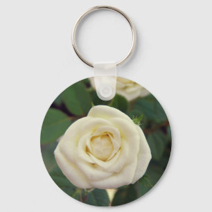 Kleiner weißer Rosen-Schlüsselanhänger Schlüsselanhänger