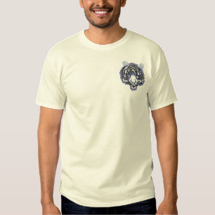 Kleiner weißer Tigerkopf Besticktes T-Shirt