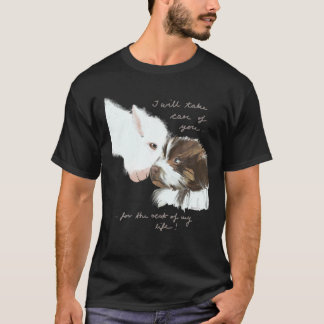 Kleiner Welpe und Lamm, Herdenhund T-Shirt