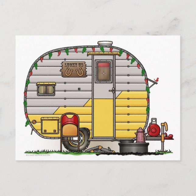 Kleiner Western Camper Trailer Postkarte (Vorderseite)