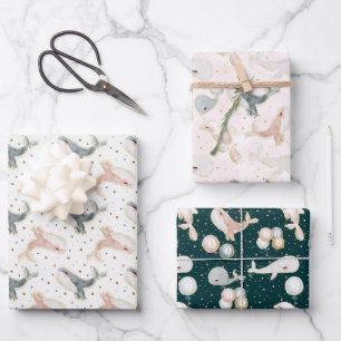 Kleiner Whalengewässer unter Meerestier Geschenkpapier Set