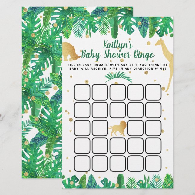 Kleiner Wilder unterwegs Jungs Babydusche Bingo (Vorne/Hinten)