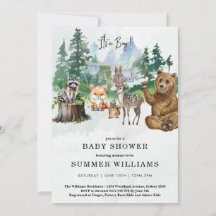 Kleiner Wilder Wald Waldtiere Baby Shower Einladung