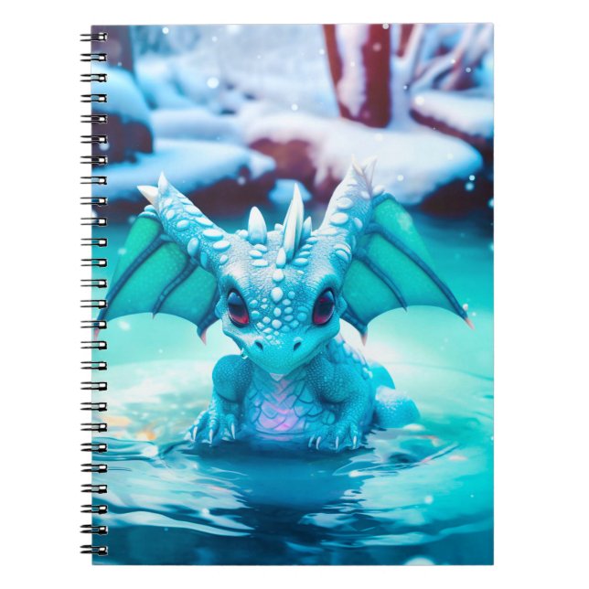 Kleiner Winterdrache Notizblock (Vorderseite)