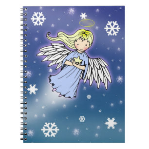 Kleiner Winterengel im Schnee Notizbuch Notizblock