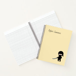 Kleiner wütender Ninja Benutzername auf Gelb Notizbuch
