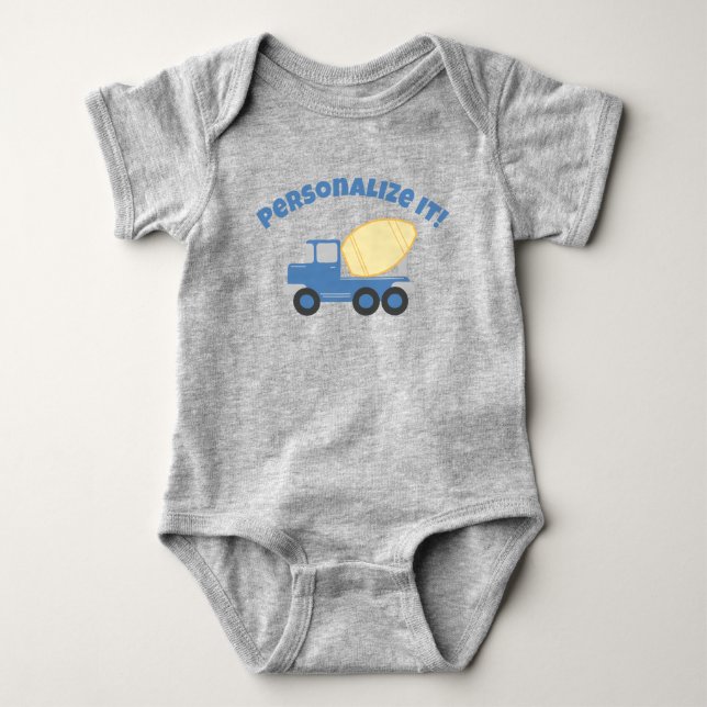 Kleiner Zement-LKW Baby Strampler (Vorderseite)