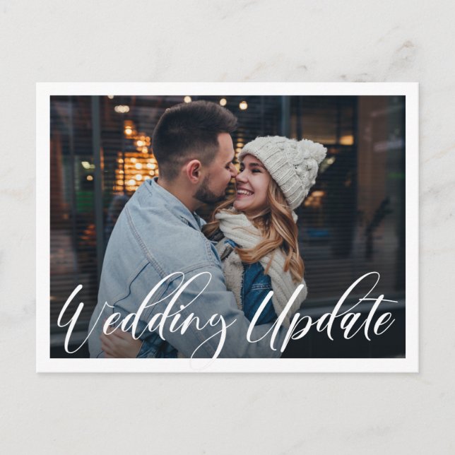 Kleinere Hochzeit | Hochzeitsaktualisierung Ankündigungspostkarte (Vorderseite)