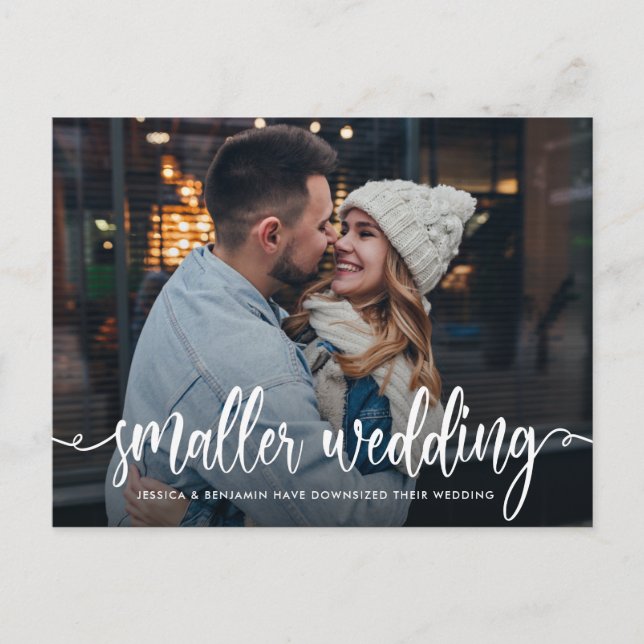 Kleinere Hochzeit | Hochzeitsaktualisierung Postkarte (Vorderseite)