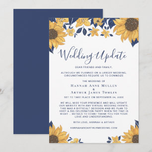 Kleinere Hochzeitsaktualisierung Sunflower Floral Ankündigung