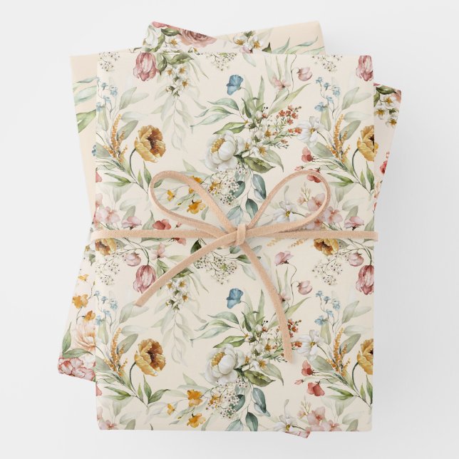 Kleinere Print Niederländisch StillLife Floral Art Geschenkpapier Set (Beispiel)