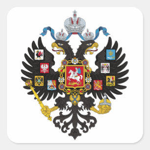 Kleinere Wappen des russischen Reiches 1883 Quadratischer Aufkleber