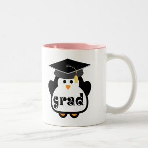 Kleines Absolventpenguin-Abschluss-Geschenk Zweifarbige Tasse