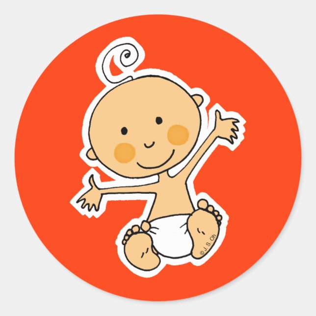 Kleines Baby Runder Aufkleber (Vorderseite)