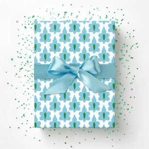 Kleines Blatt in Grün und Aqua Geschenkpapier