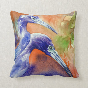 Kleines Blau-Reiher-Kunst-Kissen Kissen