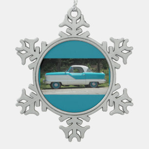 Kleines blaues Metropolitian Nash niedliches Schneeflocken Zinn-Ornament