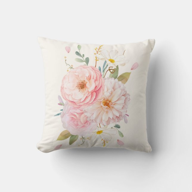 Kleines, blumengeschmücktes Baumkronenkissen Kissen (Vorderseite)