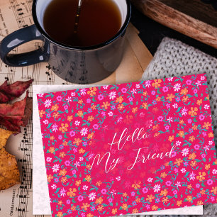 Kleines Blumenmuster Individuelle Freundschaftspos Postkarte