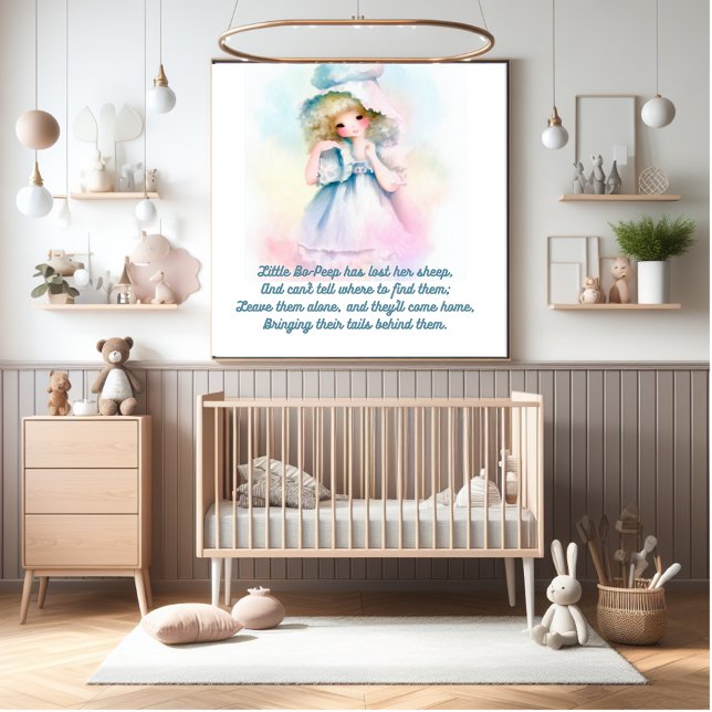 Kleines Bo-Peep niedliches Poster (Add a touch of color to the nursery with this cute poster.)