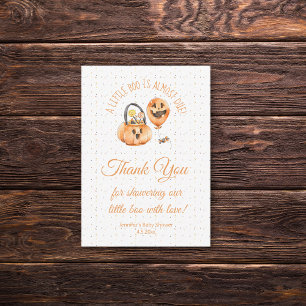 kleines Bogen, halloween Baby-Dusche danke Orange Mitteilungskarte