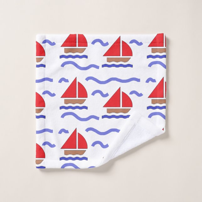 Kleines Boot auf Meer Waschlappen (Waschlappen)