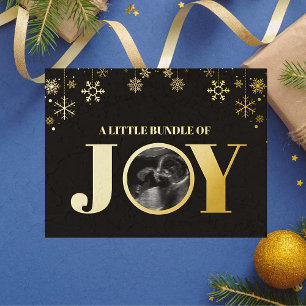 Kleines Bündel Freude Ultraschallbild Weihnachten Folie Einladungspostkarte