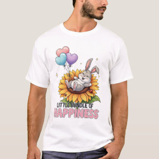 Kleines Bündel Glück: Süßes Kaninchen auf Sonnenbl T-Shirt