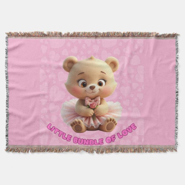 Kleines Bündel Liebe - Niedlicher Baby-Bär in Tutu Decke (Vorderseite)