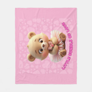 Kleines Bündel Liebe - Niedlicher Baby-Bär in Tutu Fleecedecke