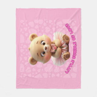 Kleines Bündel Liebe - Niedlicher Baby-Bär in Tutu Fleecedecke