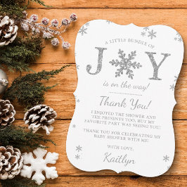 Kleines Bündel von freudlicher Weihnachtsdusche Dankeskarte