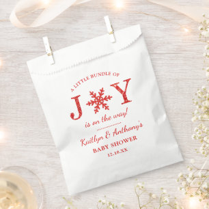 Kleines Bündel von freudlicher Weihnachtsdusche Geschenktütchen