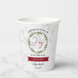Kleines Bündel von freudlicher Weihnachtsdusche Pappbecher