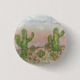 Kleines Button der Kaktus-Wüsten-Himmel